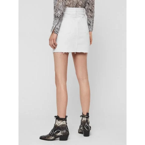 All Saints Women Betty Denim Skirt White Size 10UK / 6US - Picture 5 of 6